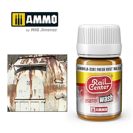 Ammo Rail Center Fresh Rust Wash (35ml Bottle) Hobby and Plastic Model Enamel Paint #r2001