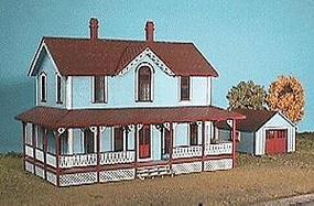American-Models The Hanley House w/Separate One Car Garage Kit HO Scale Model Railroad Building #153 American-Models The Hanley House w/Separate One Car Garage Kit HO Scale Model Railroad Building #153