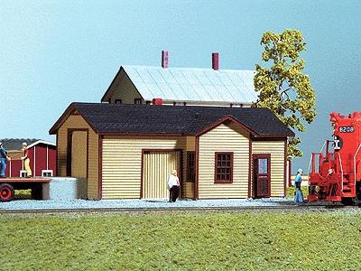 American-Models Illinois Central Type A Depot (Laser-Cut Wood Kits) HO Scale Model Railroad Building #177
