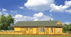 American-Models Southern Pacific Combination Type 23 Depot Kit O Scale Model Railroad Building #450 American-Models Southern Pacific Combination Type 23 Depot Kit O Scale Model Railroad Building #450