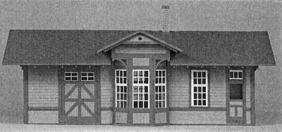 American-Models Santa Fe No. 1 Standard Single Story Depot Kit O Scale Model Railroad Building #474