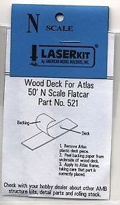 American-Models Atlas 50 Flatcar Wood Deck (2) N Scale Model Train Freight Car Part #521