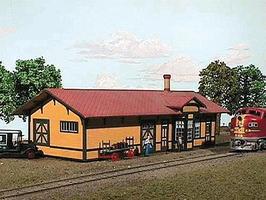 American-Models Santa Fe #3 Standard 1-Story Depot Kit N Scale Model Railroad Building #607