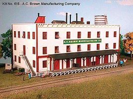 American-Models A.C. Brown Manufacturing Co. 3-Story Factory Kit N Scale Model Railroad Building #615