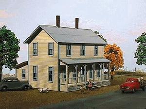 American-Models Two-Story Farmhouse w/Porch Kit N Scale Model Railroad House #640