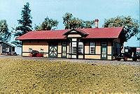 American-Models Santa Fe #3 Standard 1-Story Depot Kit HO Scale Model Railroad Building #801