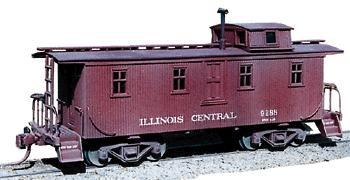 American-Models Wood Caboose Kit Illinois Central w/Side Door HO Scale Model Train Freight Car #852