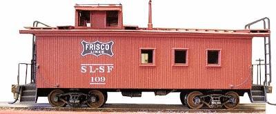American-Models Wood Caboose - Kit St. Louis - San Francisco HO Scale Model Train Freight Car #863