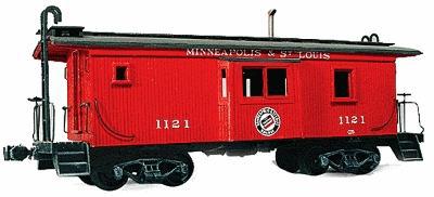 American-Models Wood Caboose Kit Minneapolis & St. Louis Bay Window Car HO Scale Model Train Freight Car #867