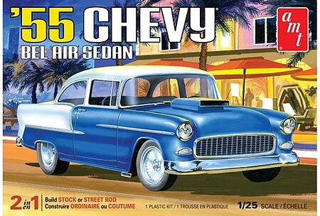 AMT 1955 Chevy Bel Air Sedan Plastic Model Car Kit 1/25 Scale #1119