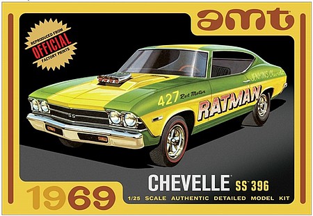 AMT 1969 Chevy Chevelle Hardtop Plastic Model Car Kit 1/24 Scale #1138