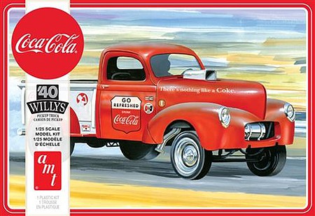 AMT 1940 Willys Pickup Coke Plastic Model Truck Kit 1/25 Scale #1145