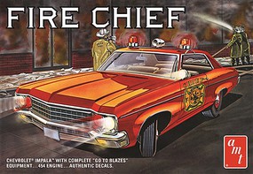AMT 1970 Chevy Impala, Fire Chief Plastic Model Car Kit 1/25 Scale #1162
