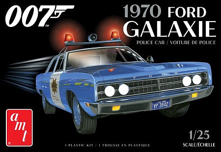 AMT 70 Ford Galaxie Police Car Bond Plastic Model Car Vehicle Kit 1-24 Scale #1172