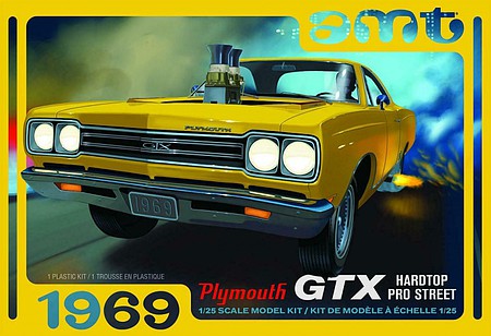 AMT 1969 Plymouth GTX Hadtop Pro Street 2T-25 Plastic Model Car Vehicle Kit 1/25 Scale #1180
