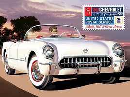 AMT 1953 Chevy Corvette USPS Stamps Series Plastic Model Car Vehicle Kit 1/25 Scale #1244