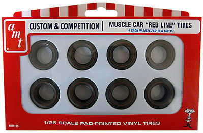 AMT Red Line Tire Parts Pack Plastic Model Tire Wheel Set 1/25 Scale #13