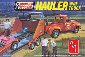 AMT Gulf 1953 Ford Truck w/Modified Stocker Hauler Plastic Model Truck Kit 1/25 Scale #1310
