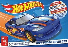 AMT Hot Wheels 1997 Dodge Viper GTS Car (Snap) Plastic Model Car Vehicle Kit 1/25 Scale #1349