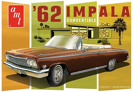 AMT 62 Chevy Impala Convertible Plastic Model Car 1/25 Scale #1355