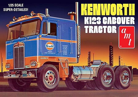 AMT Gulf Kenworth K123 Cabover Tractor Cab Plastic Model Truck Vehicle Kit 1/25 Scale #1433