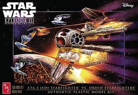 AMT Star Wars Jedi Starfighter vs Droid Fighters Plastic Model Spacecraft Kit 1/48 Scale