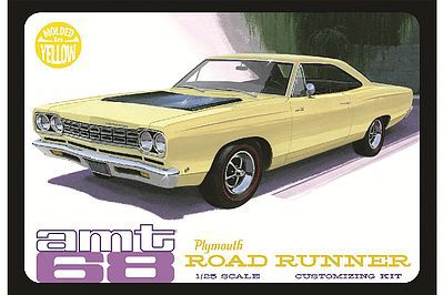 AMT/ERTL 1968 Plymouth Roadrunner (Yellow) -- Plastic Model Car Truck Vehicle Kit -- 1/25 Scale -- #849
