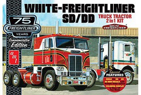 AMT White Freightliner 2-in-1 SC/DD Cabover Plastic Model Truck Kit 1/25 Scale #1046