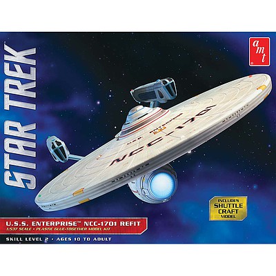 AMT Star Trek USS Enterprise Refit Science Fiction Plastic Model Kit 1/537 Scale #1080-12