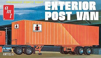 AMT Fruehauf Exterior Post Van Plastic Model Truck Kit 1/25 Scale #711/06