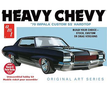 AMT 1970 Chevy Impala Heavy Chevy Original Art Plastic Model Car Kit 1/25 Scale #895