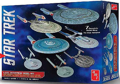 Star Trek USS Enterprise Set 1:2500 Reliant Klingon 1701 A Refit AMT 762 3in1