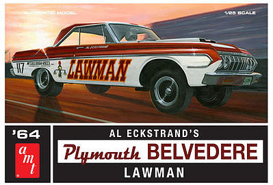 AMT 1964 Plymouth Belvedere Lawman Super Stk Plastic Model Car Kit 1/25 Scale #986-12