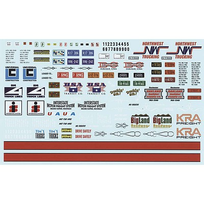 1/25 Big Rig Trucking Graphics Decals
