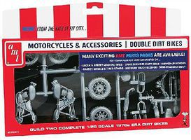 AMT Double Dirt Bike Motorcycle Parts Pack Plastic Model Vehicle Accessory 1/25 Scale #pp14 AMT Double Dirt Bike Motorcycle Parts Pack Plastic Model Vehicle Accessory 1/25 Scale #pp14