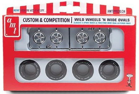 AMT Wild Wheels & Wide Ovals Tire Pack (4ea) Plastic Model Tire Wheel #pp20