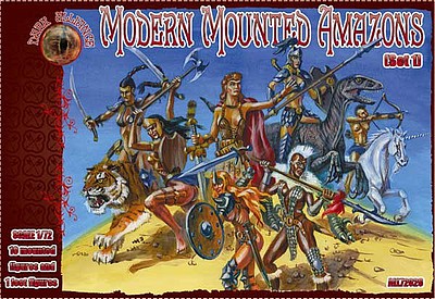 Alliance Modern Amazons Mounted Figures Plastic Model Fantasy Figure Kit 1/72 Scale #72026