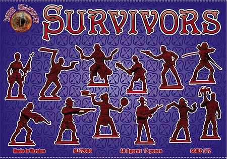 Alliance Survivors (Anti-Zombies) (48) Plastic Model Fantasy Figure Kit 1/72 Scale #72038
