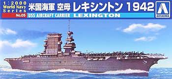 Aoshima USS Aircraft Carrier Lexington Plastic Model Military Ship 1/2000 Scale #009369