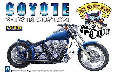 Aoshima Coyote V-Twin Custom Cycle Plastic Model Motorcycle 1/12 Scale #05668