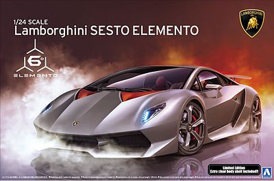 Aoshima Lamborghini Sesto Elemento Sports Car Plastic Model Car Kit 1/24 Scale #10747