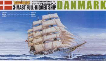 Aoshima Danmark 3-Masted Rigging Sailing Ship Plastic Model Military Ship Kit 1/350 Scale #42601