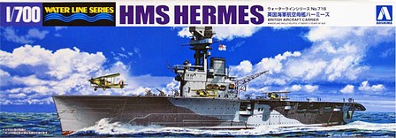 Aoshima HMS Hermes AC Battle of Ceylon Sea Plastic Model Military Ship Kit 1/700 Scale #51030