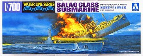 Aoshima US Navy Balao Class Submarine Plastic Model Military Ship Kit 1/700 Scale #52099