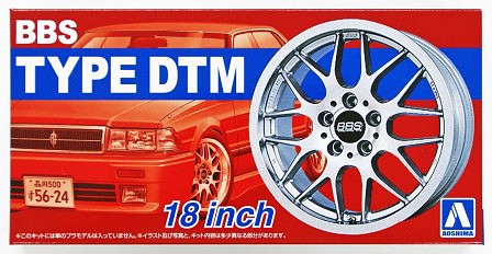 Aoshima BBS DTM 18 Tire & Wheel Set (4) Plastic Model Tire Wheel Kit 1/24 Scale #52426