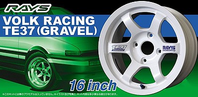 Aoshima Volk Racing TE37 Gravel 16 Tire & Wheel Set (4) Plastic Model Tire Wheel 1/24 #52501