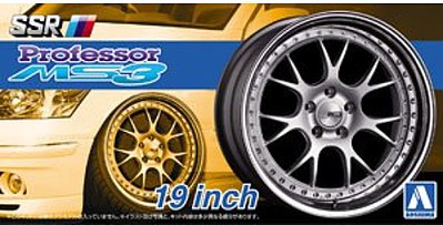 Aoshima SSR Professor MS3 19 Tire & Wheel Set (4) Plastic Model Tire Wheel Kit 1/24 Scale #52556