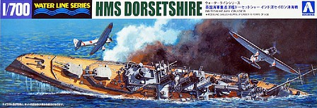 Aoshima 1/700 HMS Dorsetshire Heavy Cruiser Indian Ocean Raid Waterline