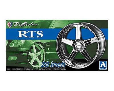 Aoshima Traffiicstar RTS 20 Tire & Wheel Set (4) Plastic Model Tire Wheel 1/24 Scale #53706
