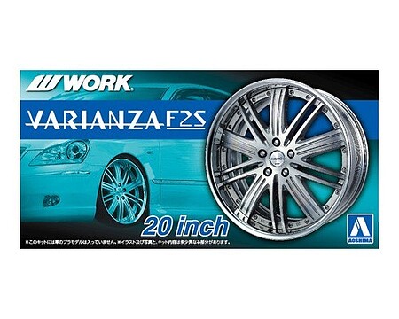 Aoshima Work Varianza F2S 20 Tire & Wheel Set (4) Plastic Model Tire Wheel Kit 1/24 Scale #53836